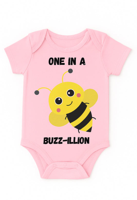 Babyosaur 100% Premium Cotton Onesie for Infants| One in a Buzzillion | 0-12 months| Soft Breathable| Snap Closure| Hypoallergenic Dyes