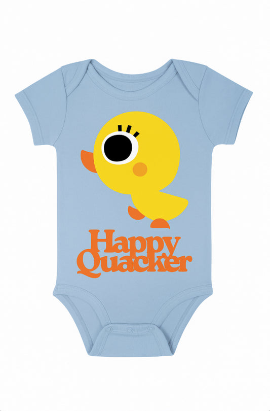 Babyosaur 100% Premium Cotton Onesie for Infants| 0-12 months| Happy Quacker| Soft Breathable| Snap Closure| Hypoallergenic Dyes