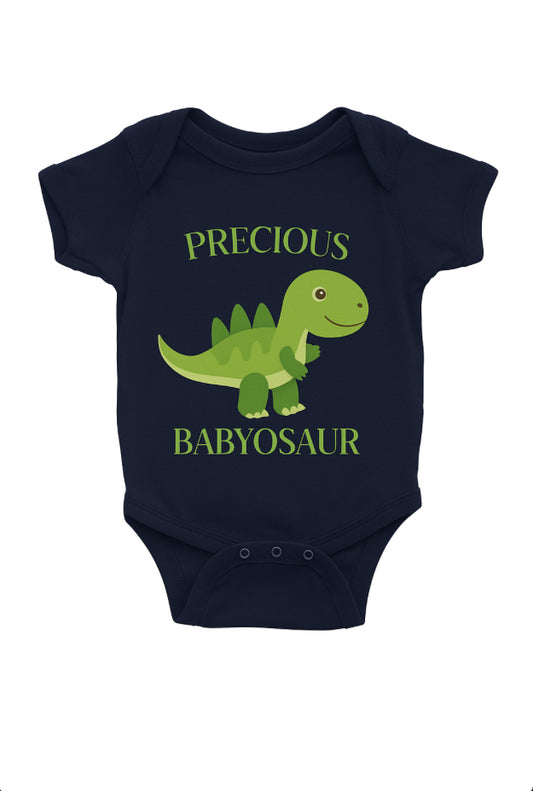 Babyosaur 100% Premium Cotton Onesie for Infants| 0-12 months| Precious Babyosaur| Soft Breathable| Snap Closure| Hypoallergenic Dyes