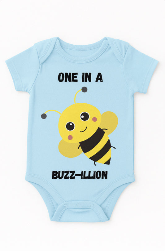 Babyosaur 100% Premium Cotton Onesie for Infants| One in a Buzzillion | 0-12 months| Soft Breathable| Snap Closure| Hypoallergenic Dyes