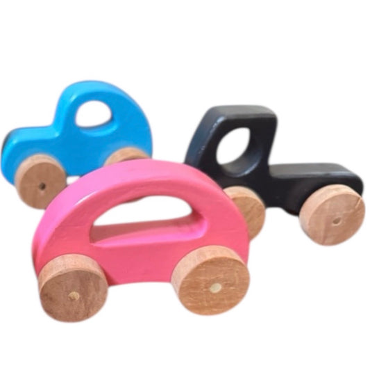 Babyosaur Wooden Toy Vehicles Set for Kids (1+ Years) | B Set of 3 Emergency Vehicles| Natural, Non-Toxic Wooden Cars & Trucks | Montessori Toy for Toddlers | Safe, Durable, Eco-Friendly Toy Vehicles | Made in India