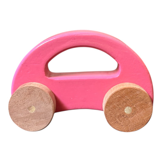 Babyosaur The Blush Buggy Wooden Toy Vehicle for Kids (1+ Years) | Natural, Non-Toxic Wooden Car Toy | Montessori Toddler Toy | Safe, Durable, Eco-Friendly Mini Toy Car | Made in India