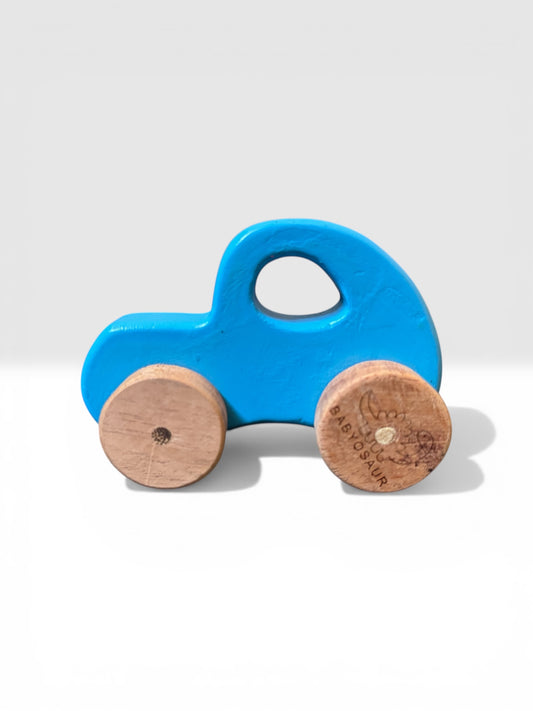 Babyosaur The Blue Rover Explorer Wooden Car Toy for Kids (1+ Years) | Natural, Non-Toxic Wooden Car Toy | Montessori Toddler Toy | Safe, Durable, Eco-Friendly Mini Toy Car | Made in India