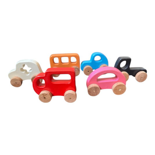 Babyosaur Wooden Toy Vehicles Set for Kids (1+ Years) |Set of 6 Emergency Vehicles| Natural, Non-Toxic Wooden Cars & Trucks | Montessori Toy for Toddlers | Safe, Durable, Eco-Friendly Toy Vehicles | Made in India